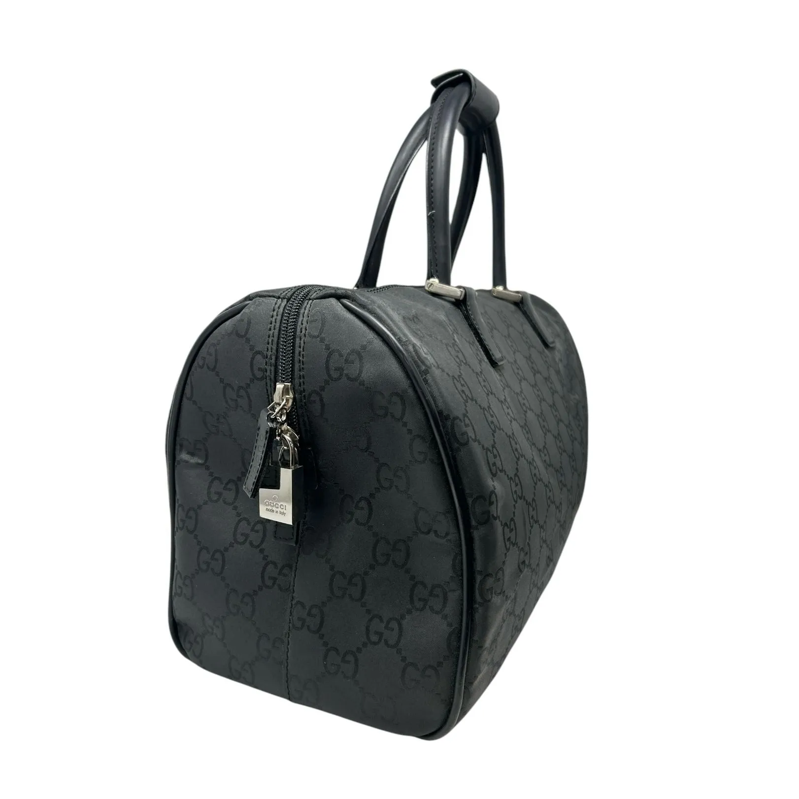 Gucci Black Logo Overnight Bag