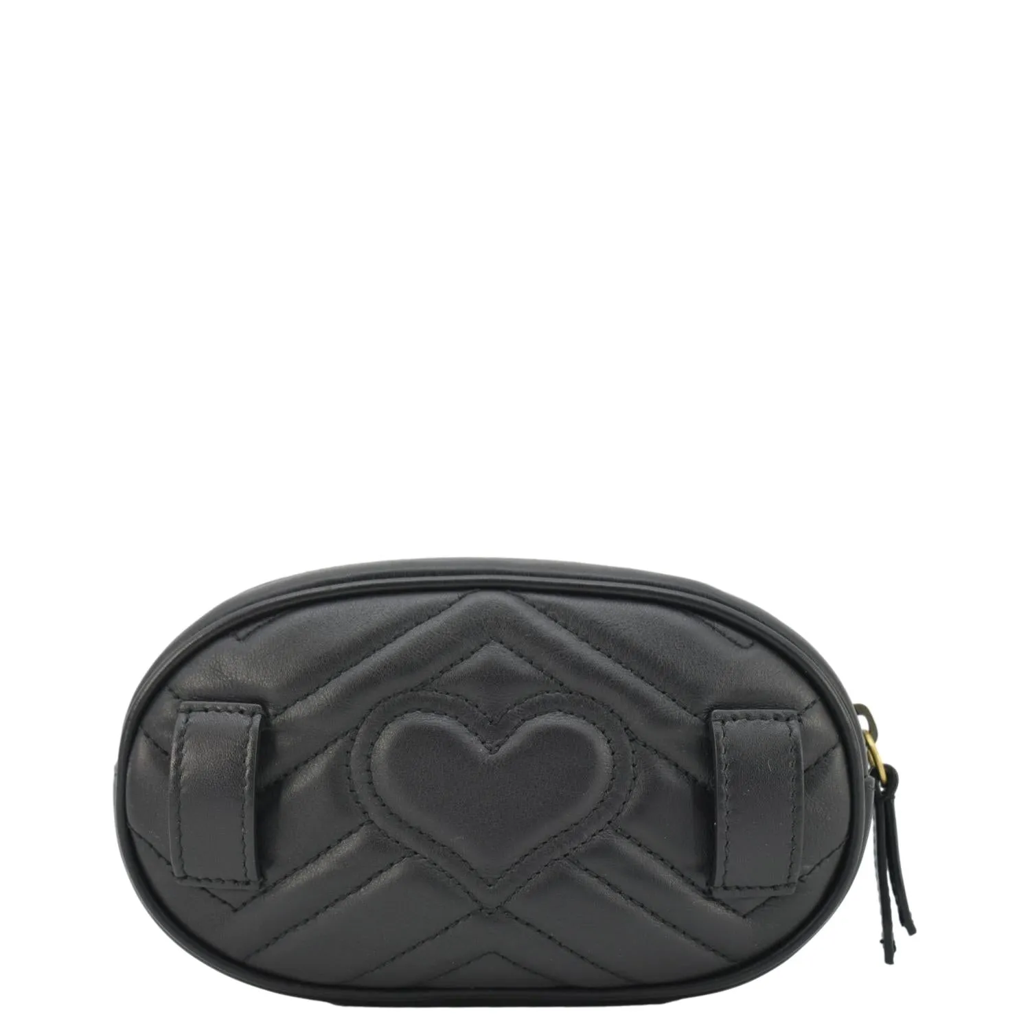 GUCCI GG Marmont Matelasse Leather Belt Bag Black 476434