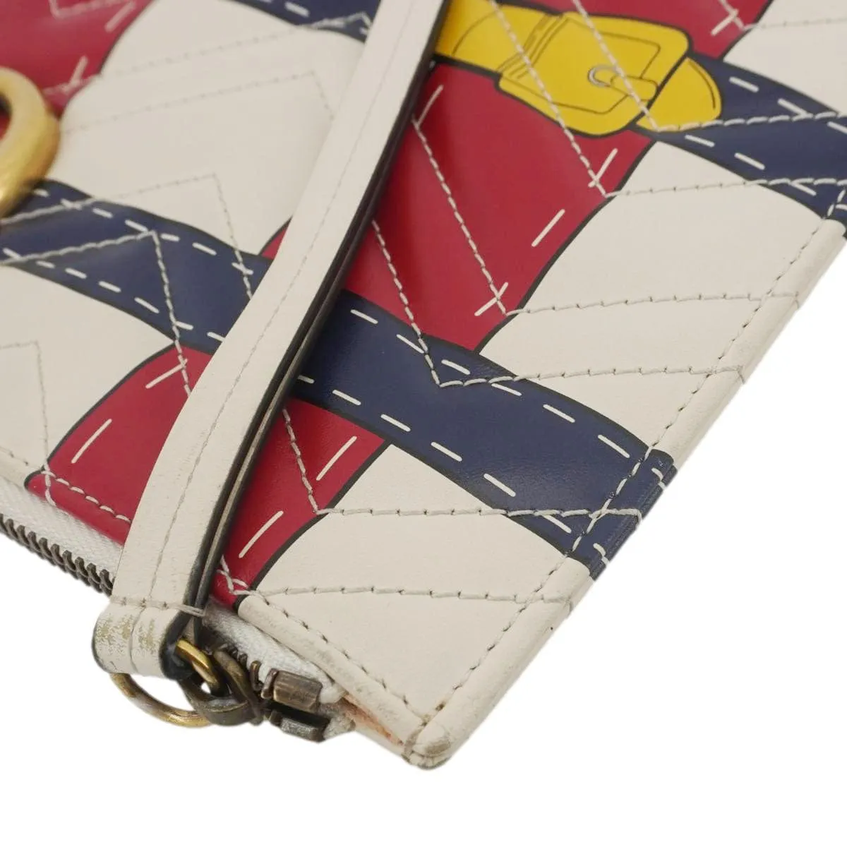 GUCCI GG Marmont Trompe L'Oeil Print Matelasse Leather Pouch Multicolor 466489