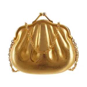 Gucci Gold Logo Metal Chain Bag