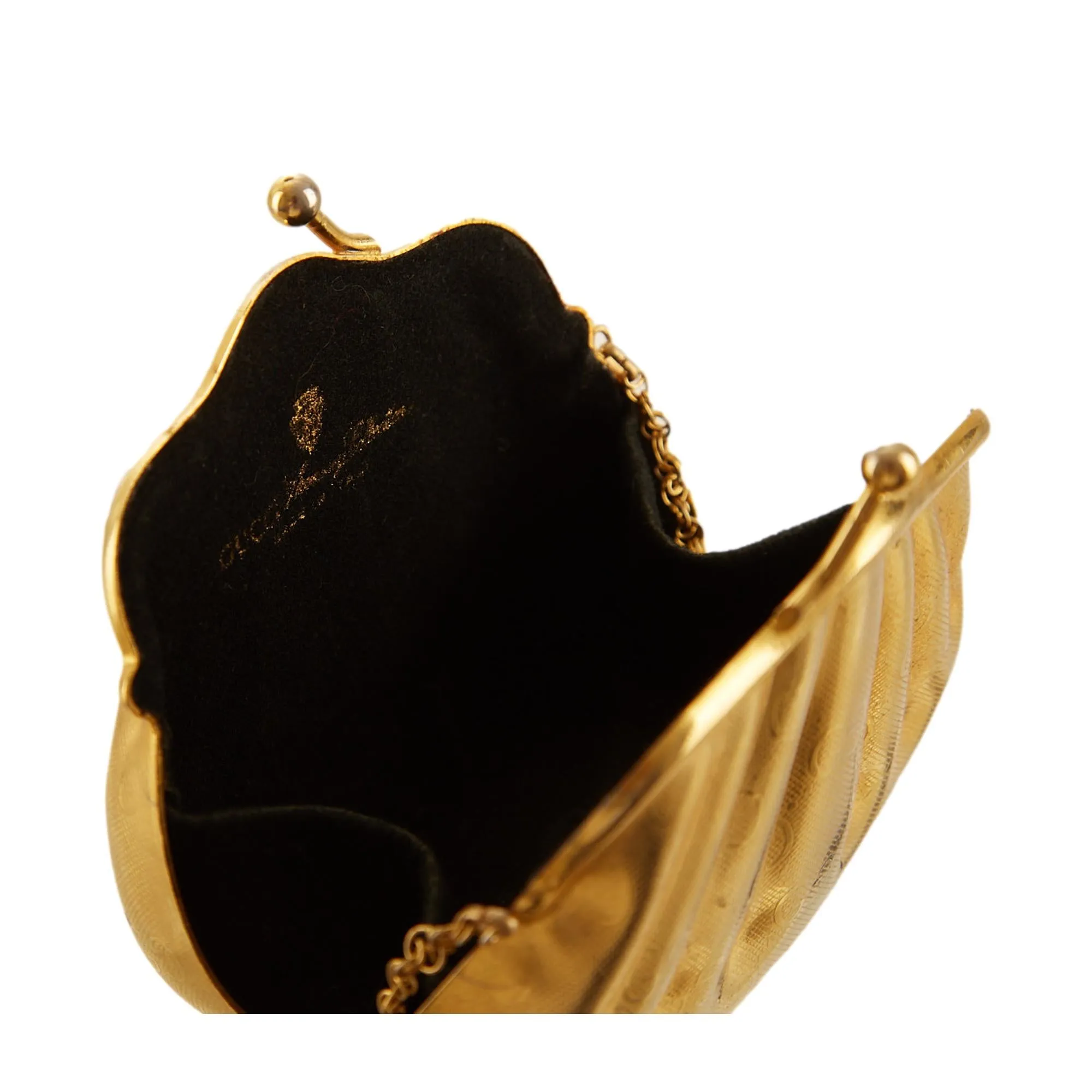 Gucci Gold Logo Metal Chain Bag
