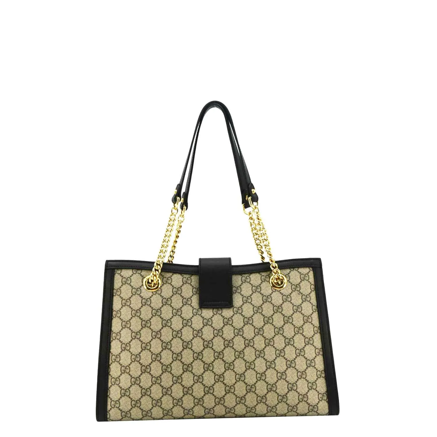GUCCI Padlock Medium GG Supreme Canvas Shoulder Bag Beige 479197