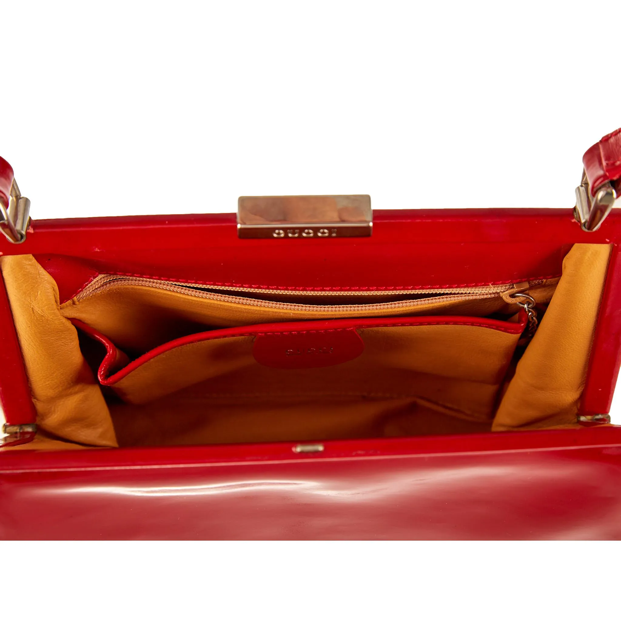 Gucci Red Patent Top Handle Bag