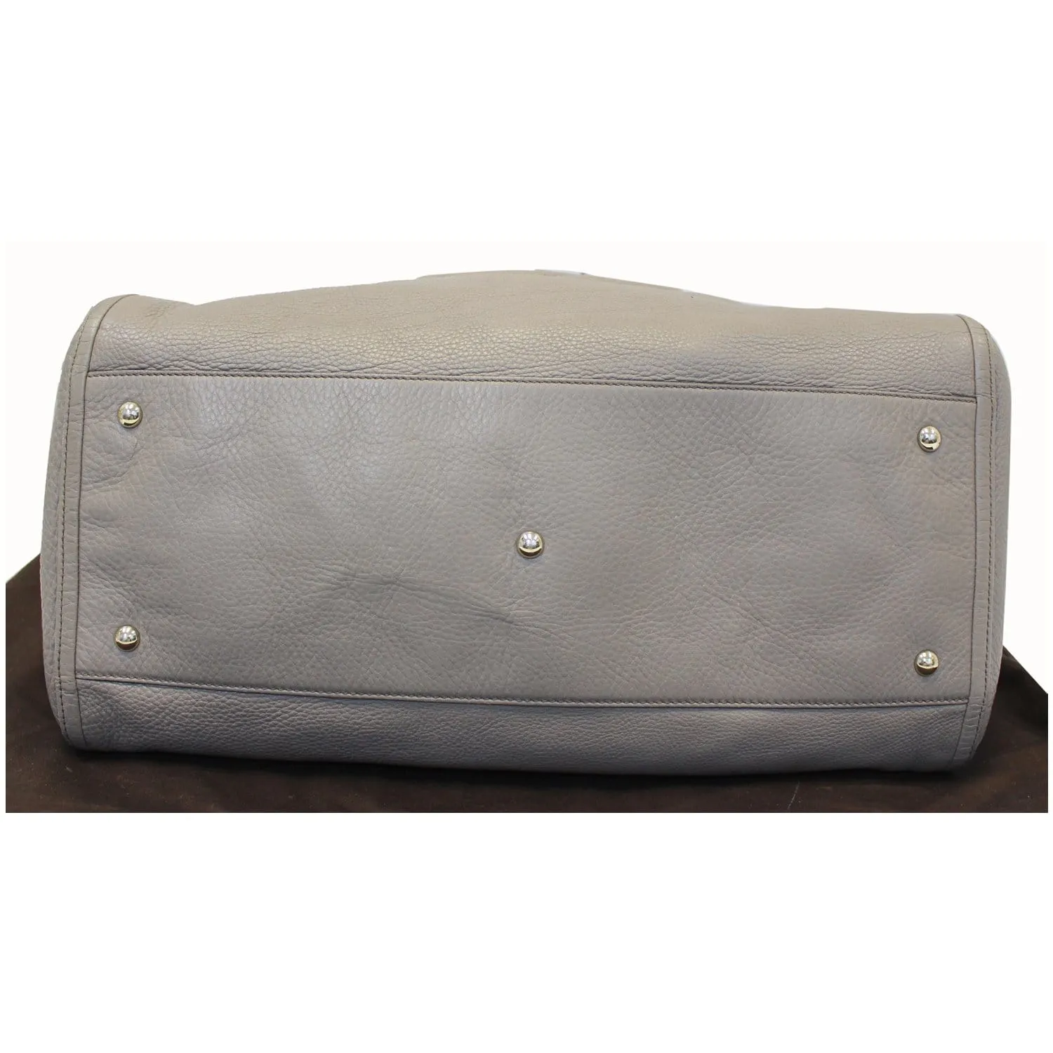 GUCCI Soho Pebbled Leather Large Tote Shoulder Bag Taupe