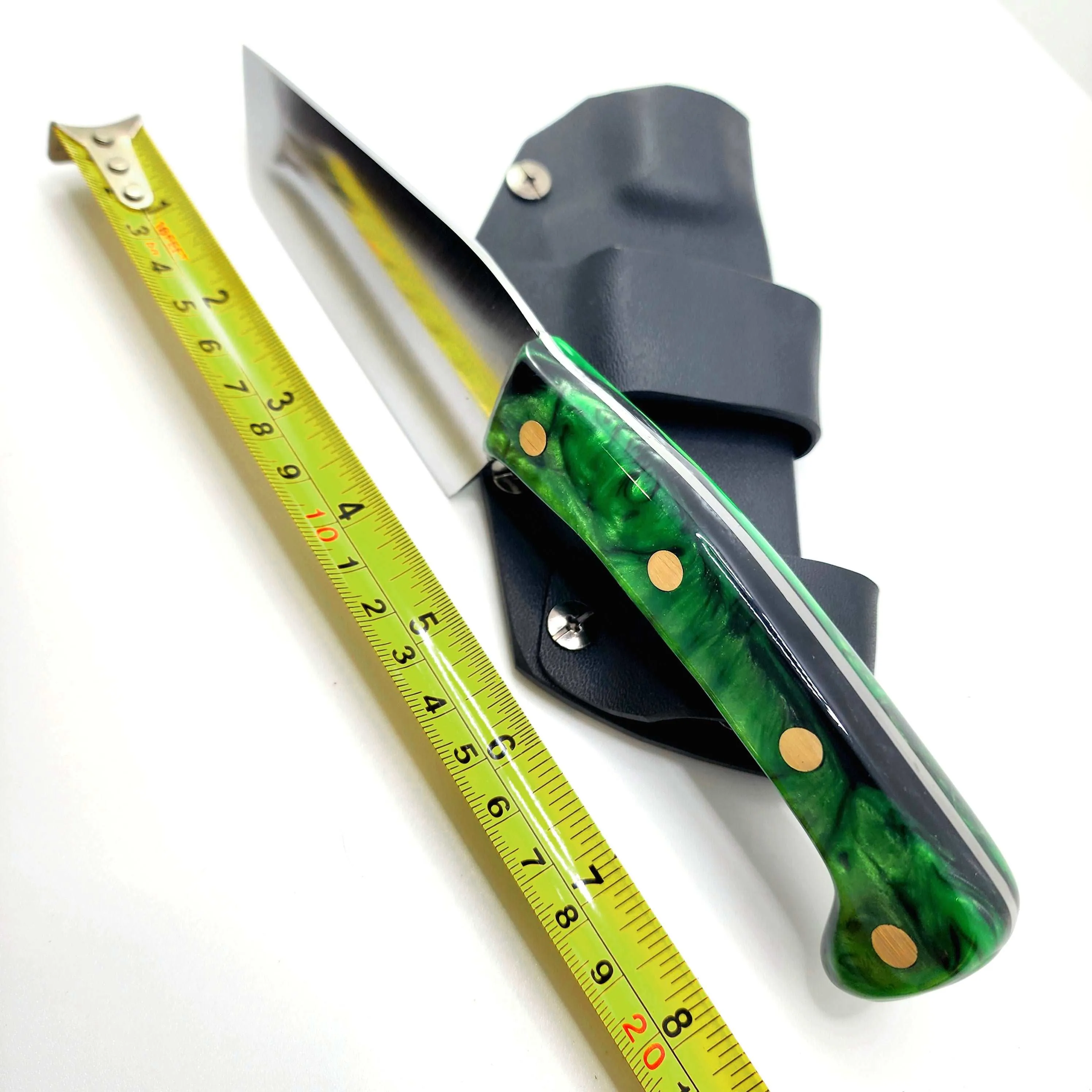 Handmade Knife Made In USA - Custom EDC Tanto Resin Handle Knife / Bush Knife