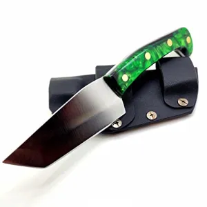 Handmade Knife Made In USA - Custom EDC Tanto Resin Handle Knife / Bush Knife