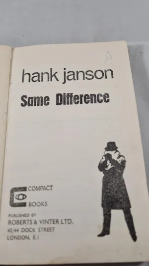 Hank Janson - Same Difference, Compact Books, 1968, Paperbacks