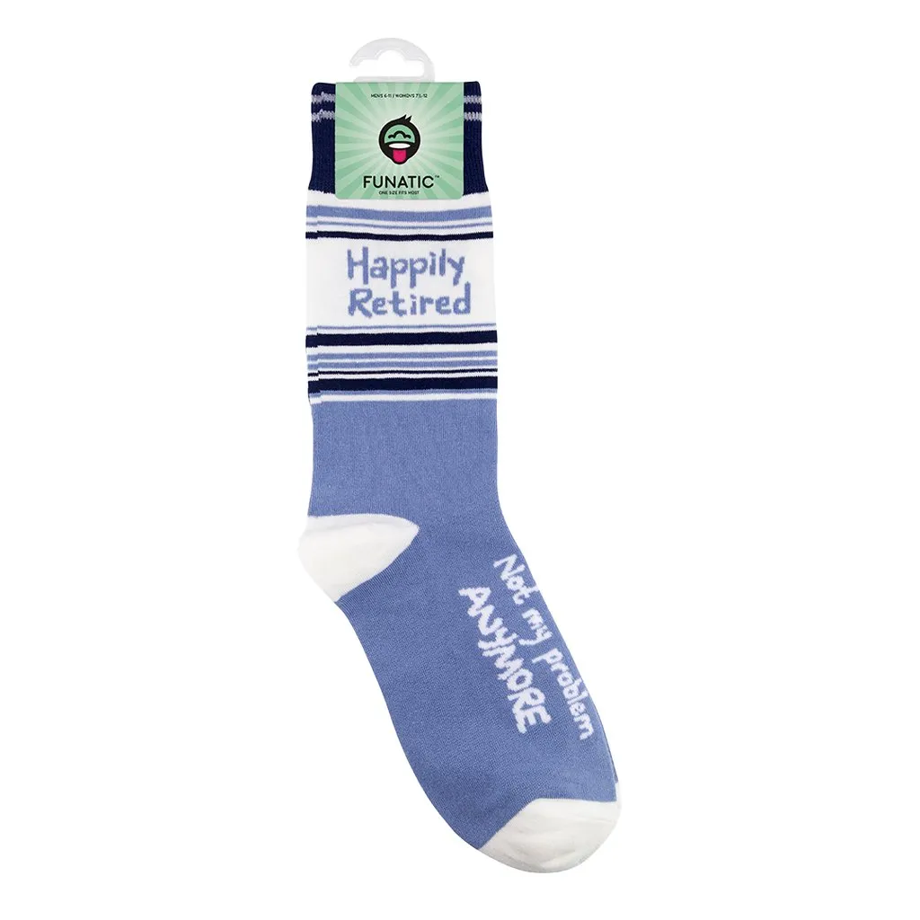 Happily Retired - Not My Problem Anymore Socks | Funny Socks
