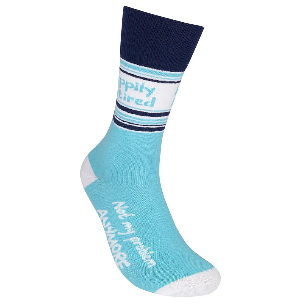 Happily Retired - Not My Problem Anymore Socks | Funny Socks