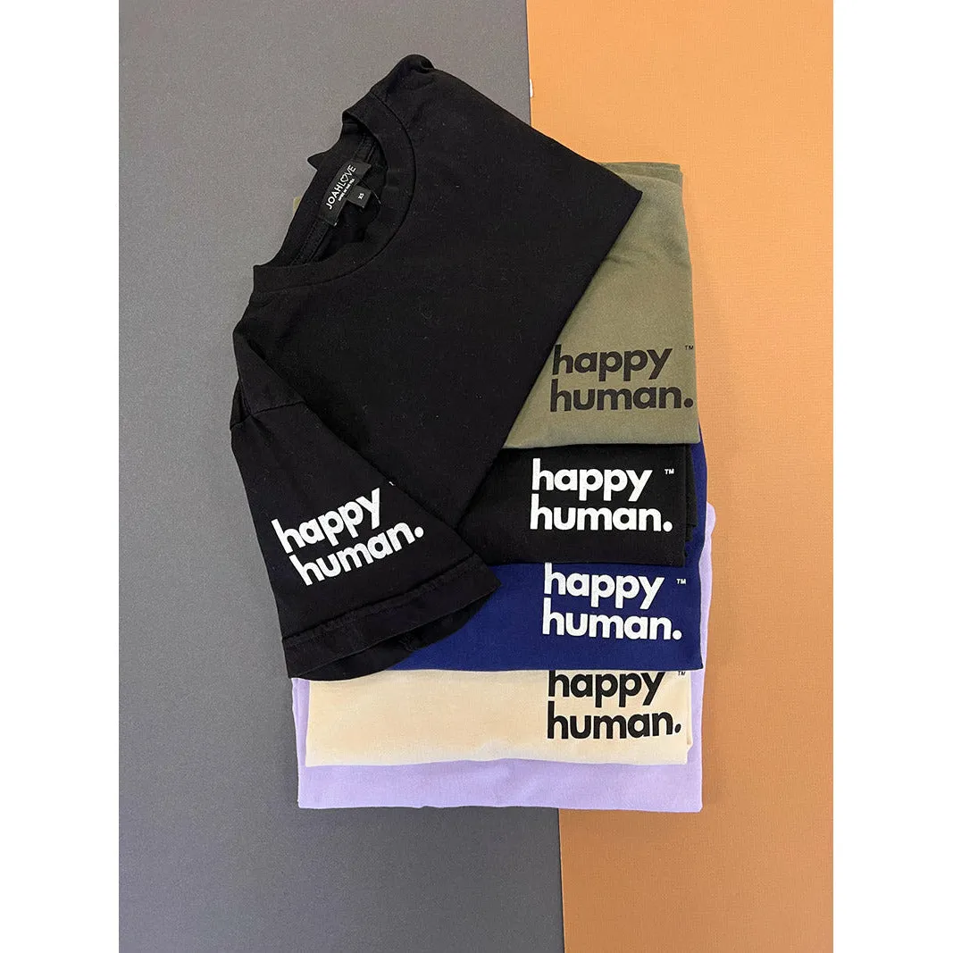 Happy Human Oversized Tee | Cream | Adult