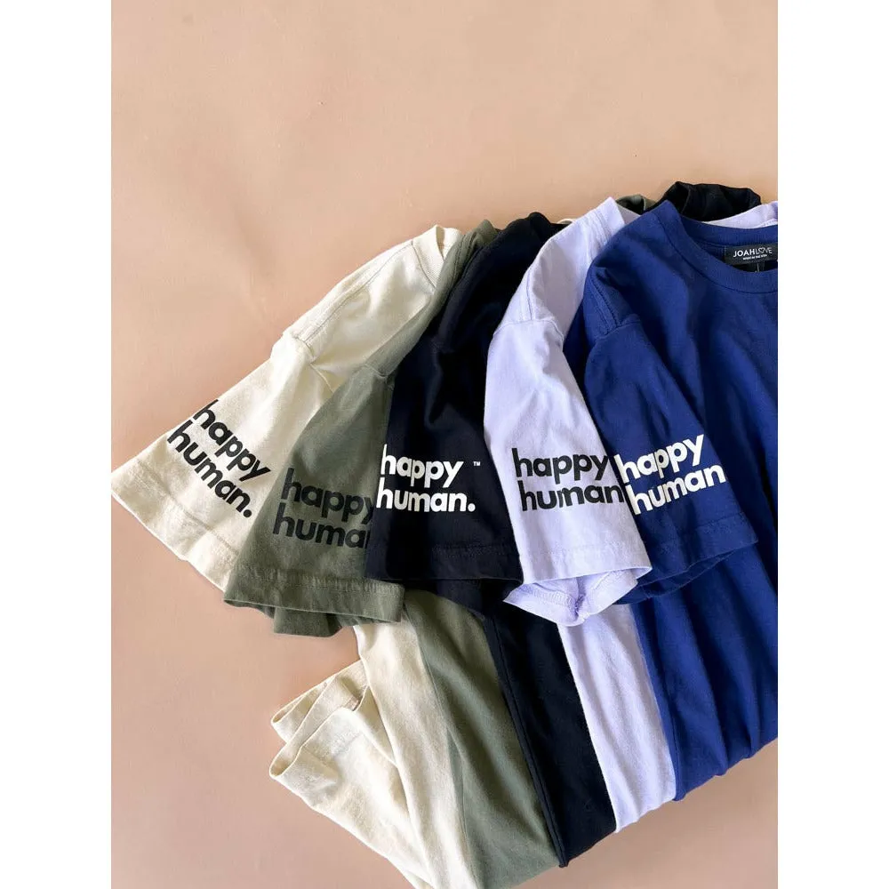 Happy Human Oversized Tee | Cream | Adult