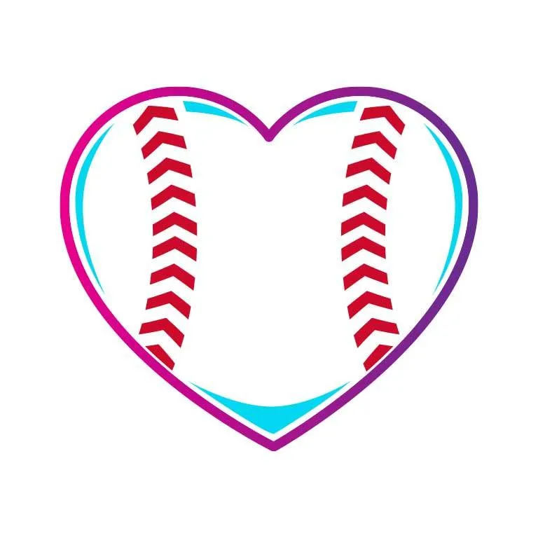 Heart Shaped Baseball Graphic Decal