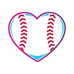Heart Shaped Baseball Graphic Decal