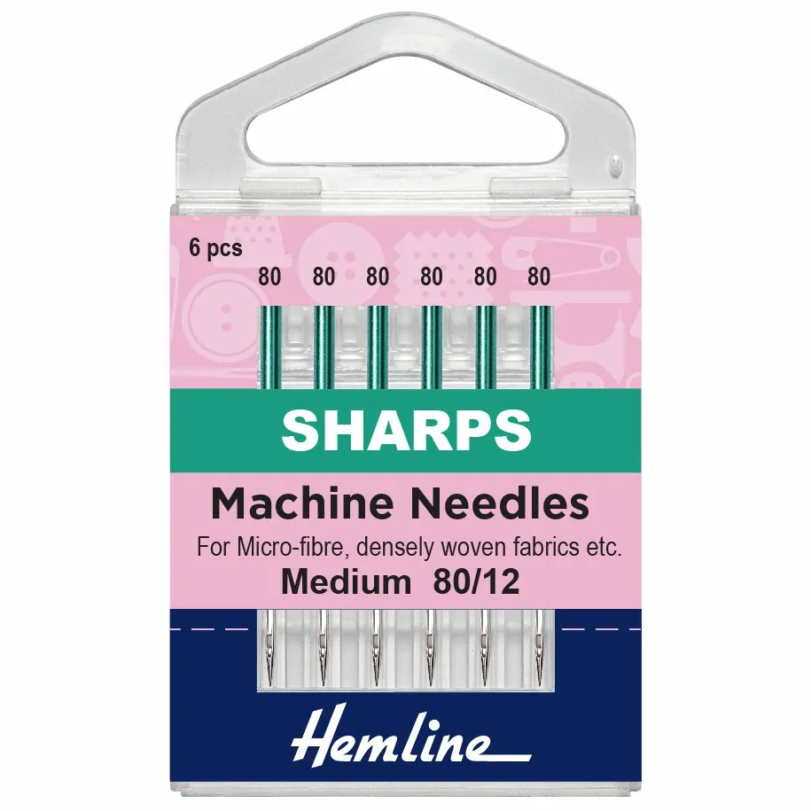 Hemline Sharps Machine Needles - Medium - 80/12