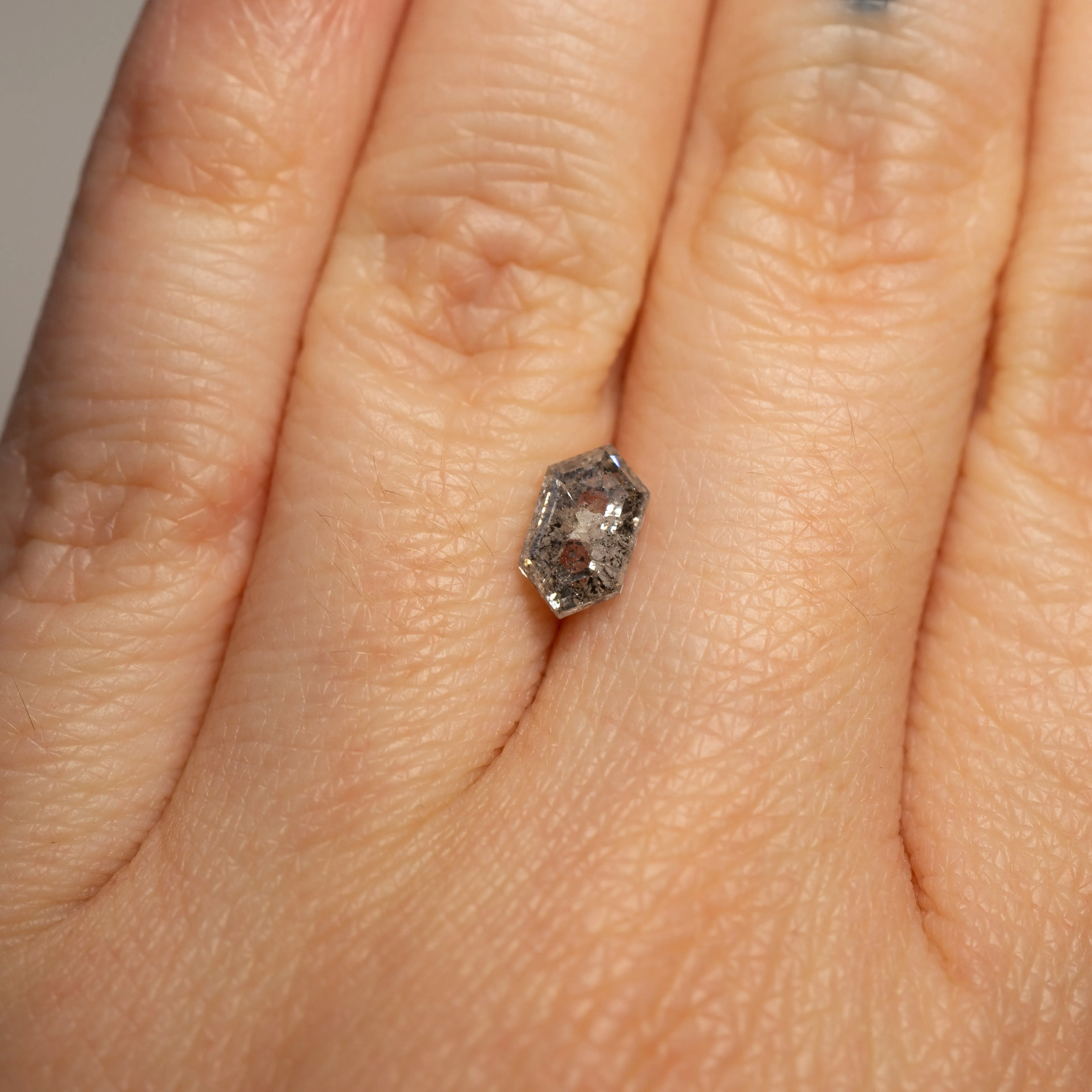 Hexagon Step Cut Salt & Pepper Diamond | 1.29ct | Canada Origin