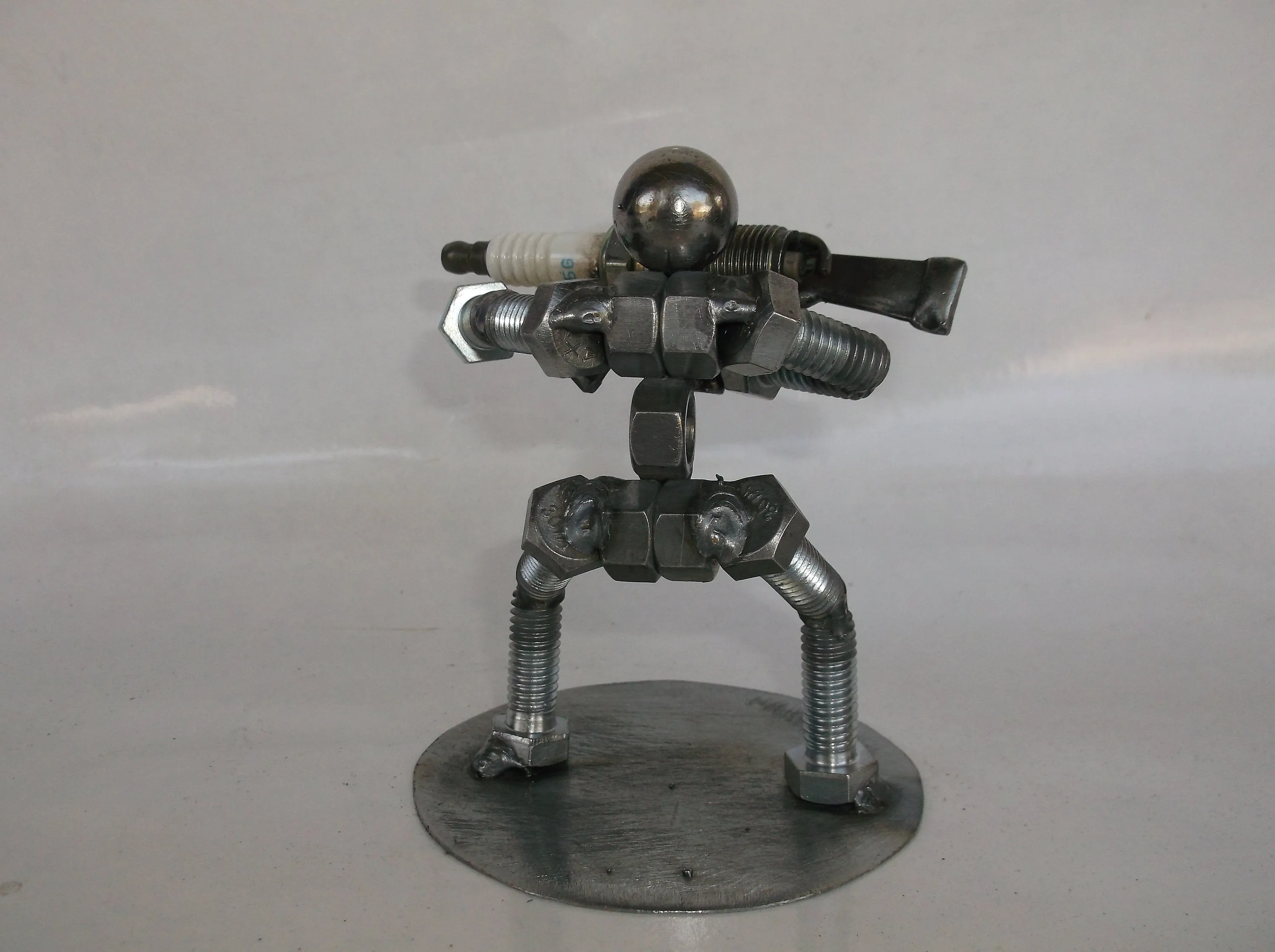 Hunter, Sharp Shooter, AR15 Metal Bolt Figurine, Upcycled Art, Miniature