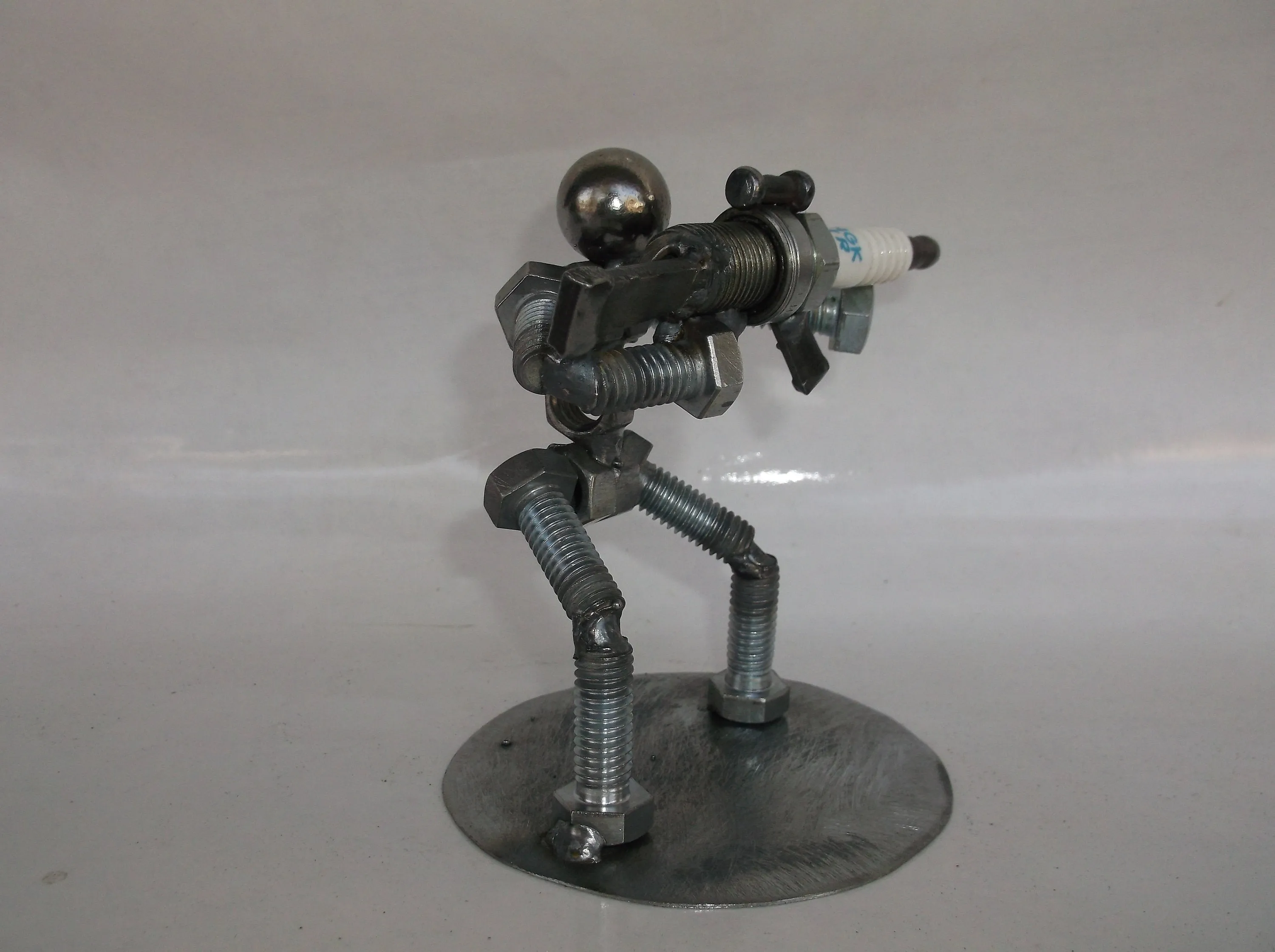 Hunter, Sharp Shooter, AR15 Metal Bolt Figurine, Upcycled Art, Miniature