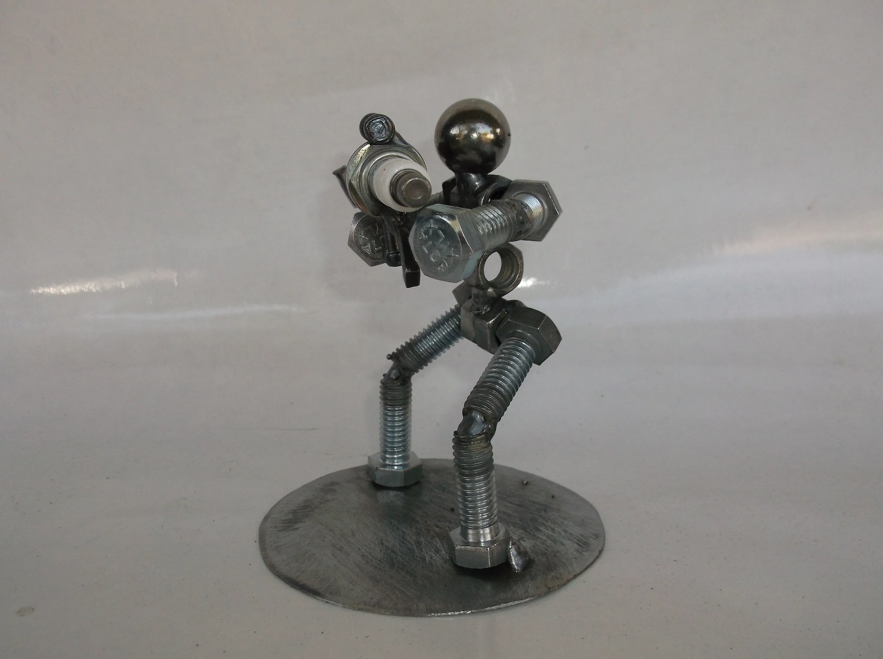Hunter, Sharp Shooter, AR15 Metal Bolt Figurine, Upcycled Art, Miniature