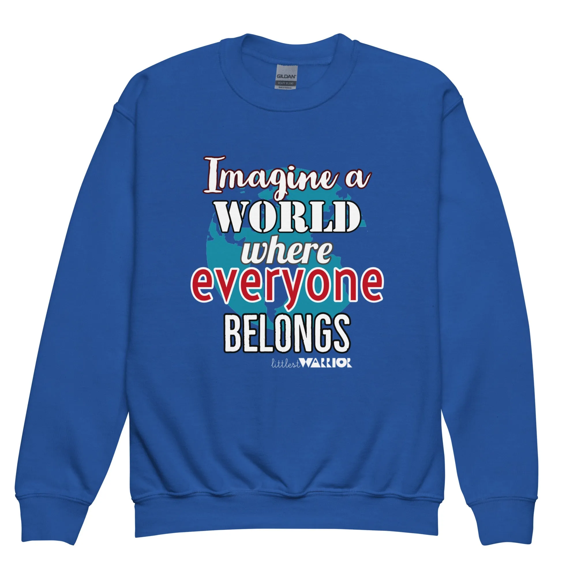 Imagine a World where Everyone Belongs Youth crewneck sweatshirt