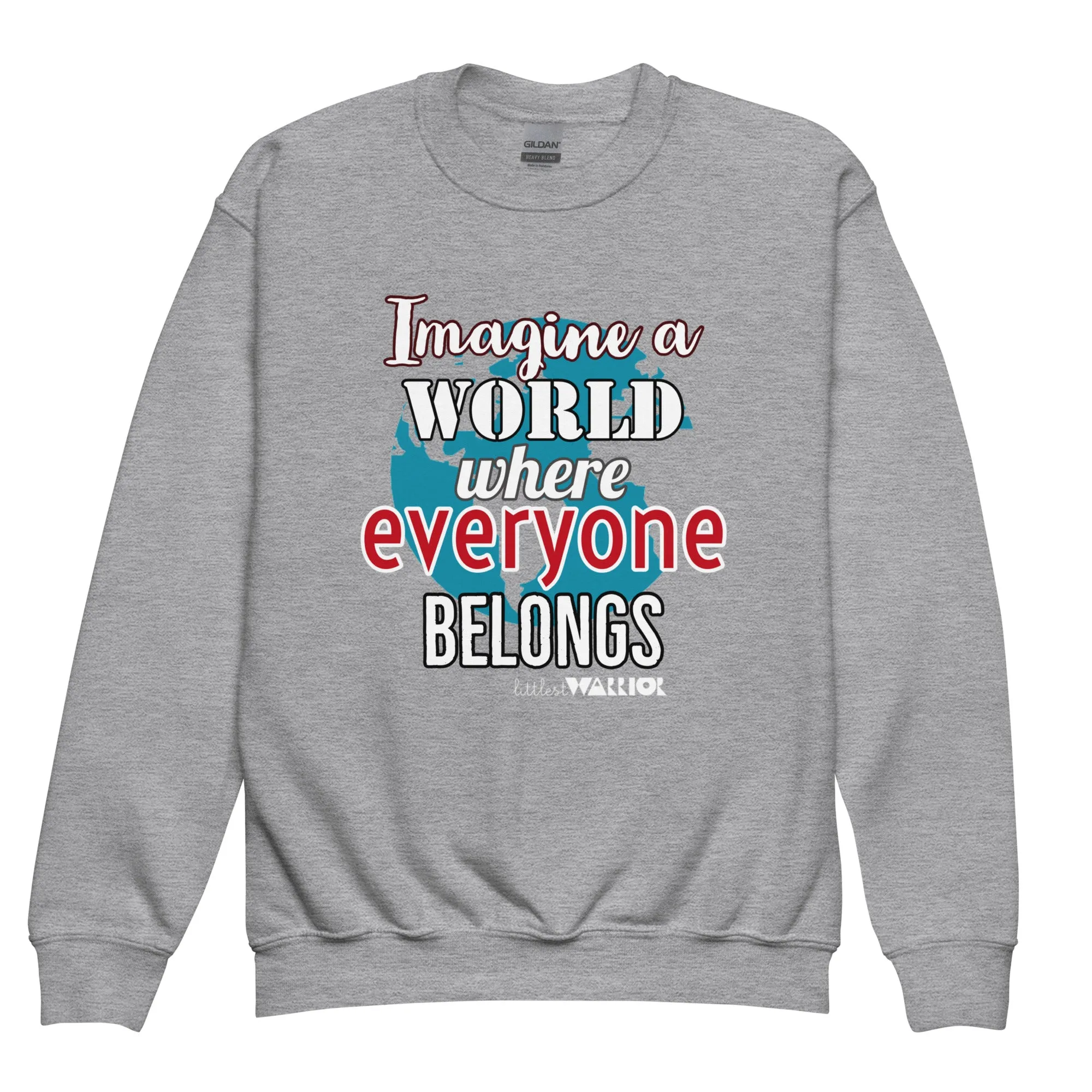 Imagine a World where Everyone Belongs Youth crewneck sweatshirt