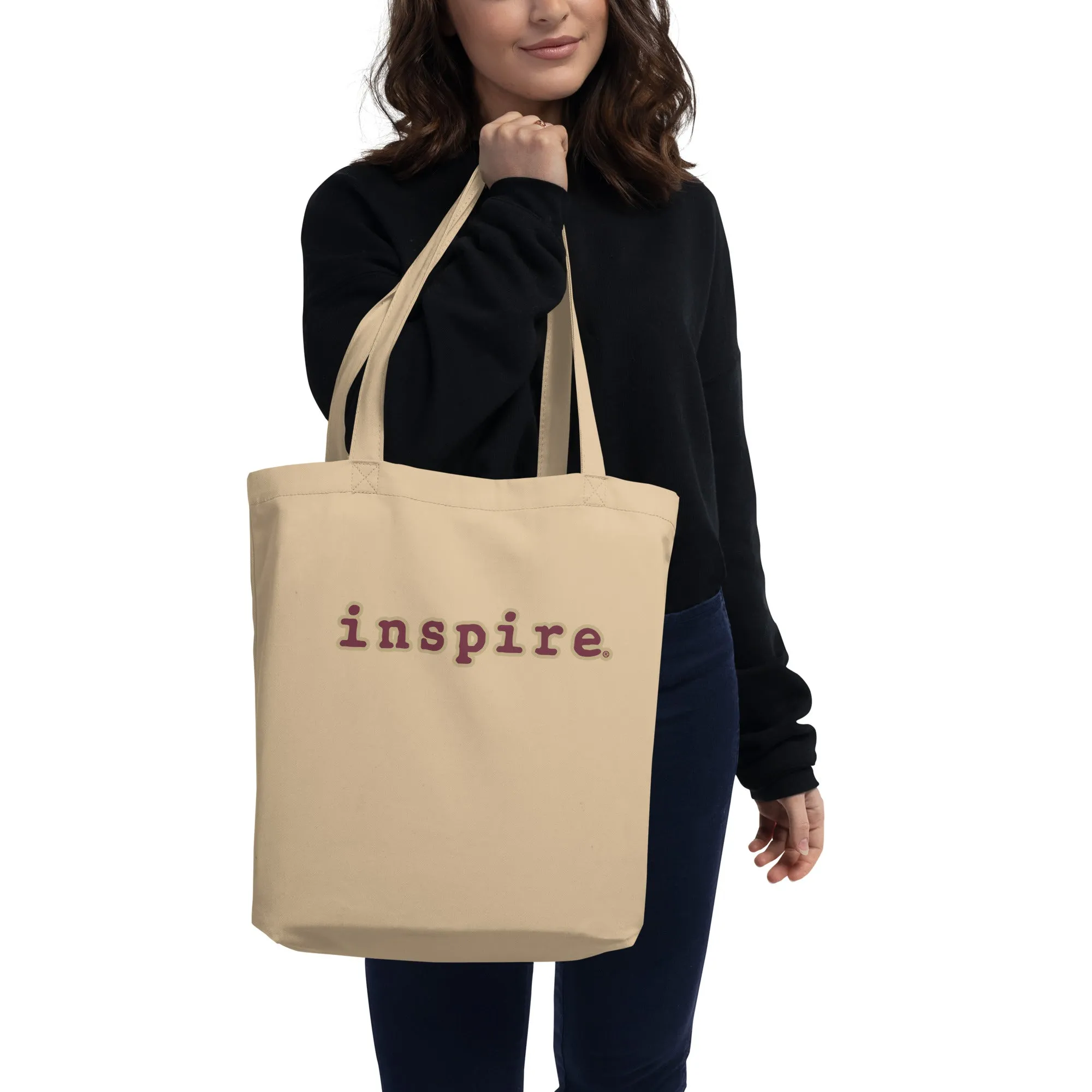 inspire Tan and Black Eco Tote Bag