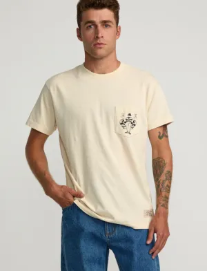INVISIBLE MAN POCKET TEE - SILVER BLEACH