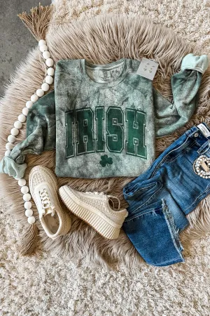 Irish Clover Crewneck Sweatshirt - Colorblast Fern