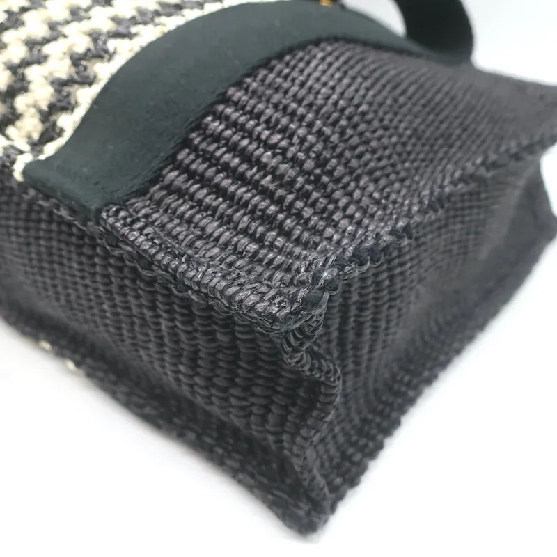 Isabel Marant Aruba Small Tote Bag Black/White Woven Raffia NEW