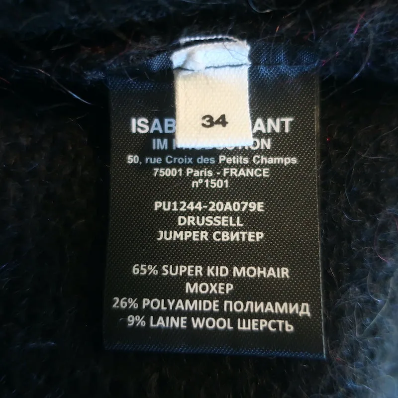 Isabel Marant Etoile Drussell Sweater Red Mohair-Blend Ombre Knit Size 34