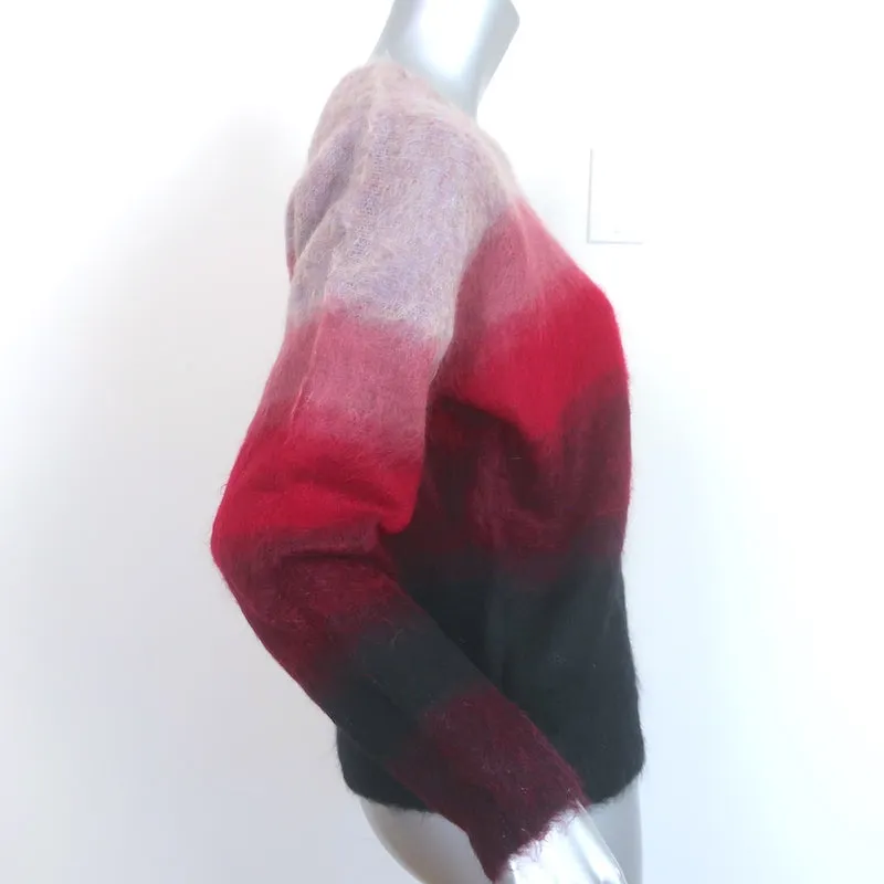 Isabel Marant Etoile Drussell Sweater Red Mohair-Blend Ombre Knit Size 34