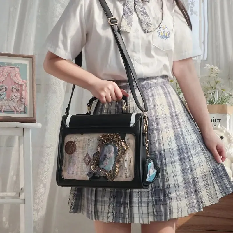 JIAERDI Harajuku JK Women's Ita Bag Handbag Trend Japanese Style Kawaii Bow Lolita Crossbody Shoulder Bags Aesthetic Bolso Mujer