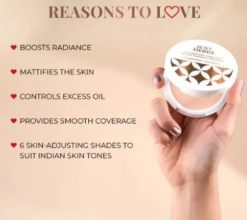 Just herbs oil control radiance boost compact powder ( sandalwood rice)-01 porcelain