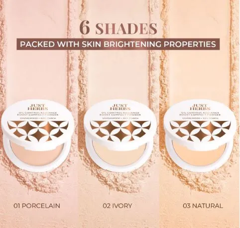 Just herbs oil control radiance boost compact powder ( sandalwood rice)-01 porcelain