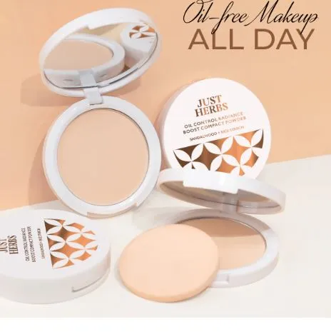 Just herbs oil control radiance boost compact powder ( sandalwood rice)-01 porcelain