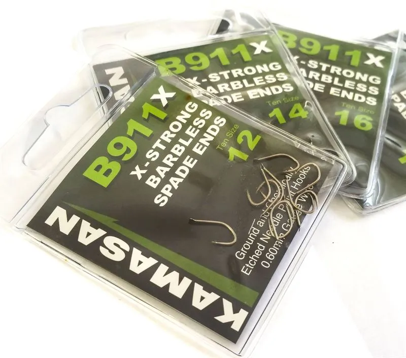 Kamasan B911 Spade End Barbless X Strong Hooks