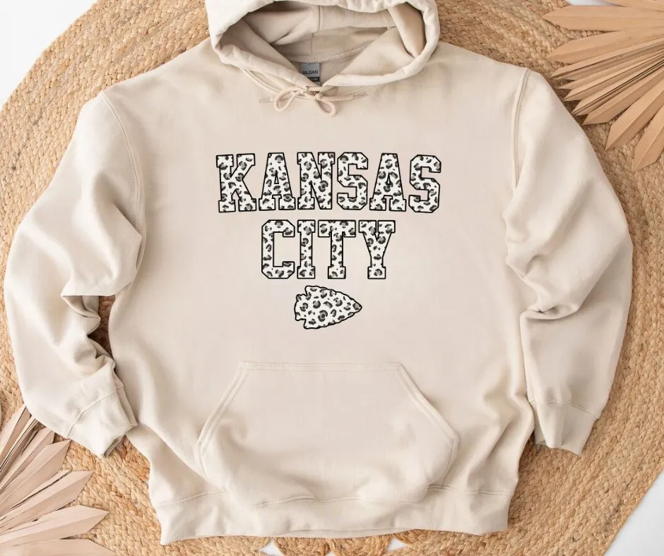 Kansas City Arrowhead Brown Leopard Sand Hoodie