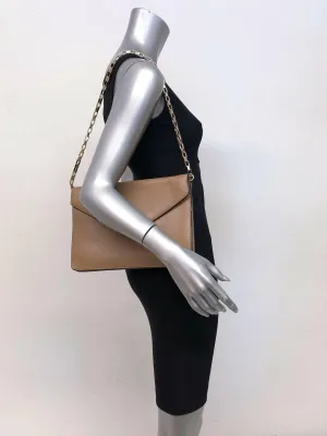 Kate Spade Shoulder Bag Tan Leather Post Street Madison Envelope Clutch