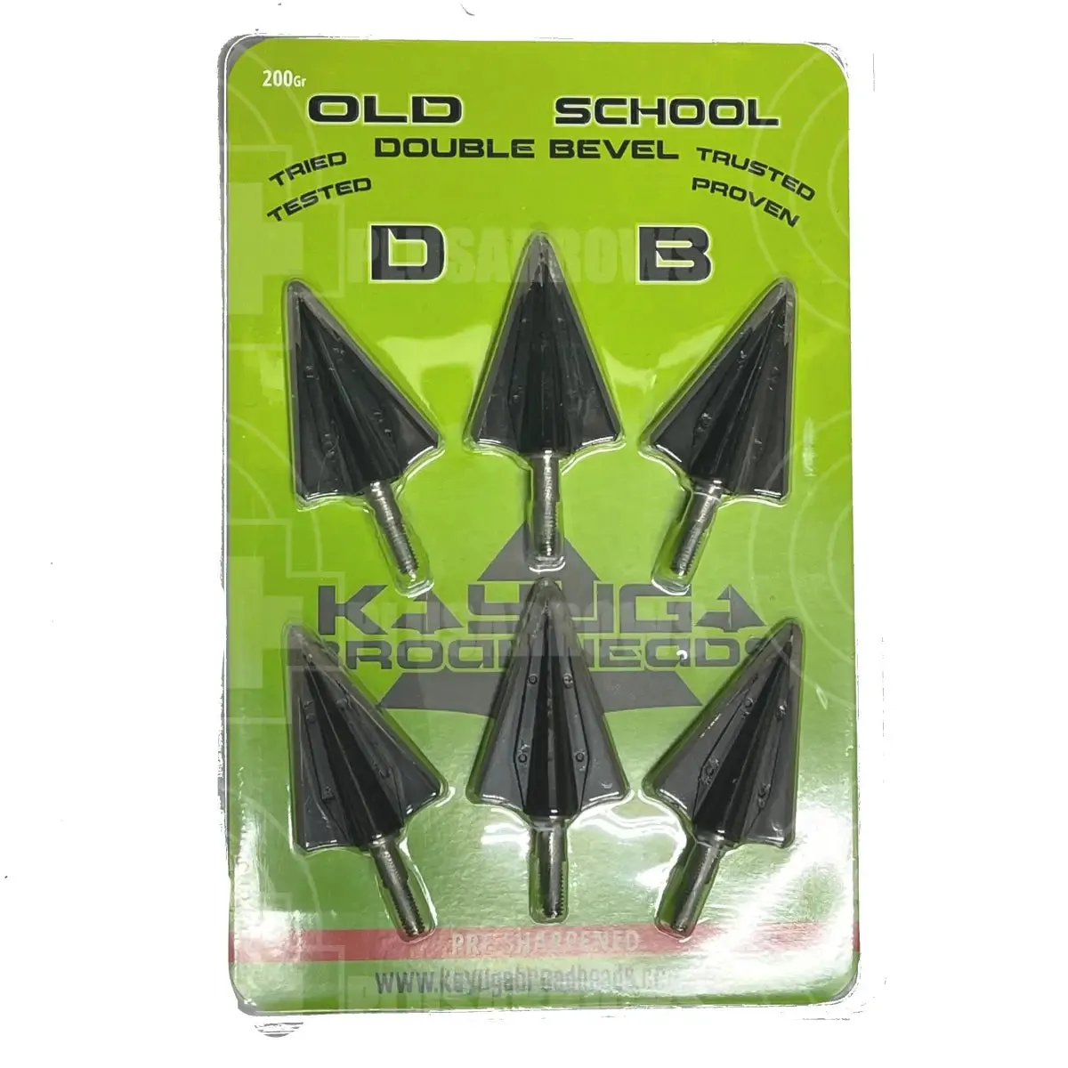 Kayuga Old School Double Bevel Broadheads (6 Pack)