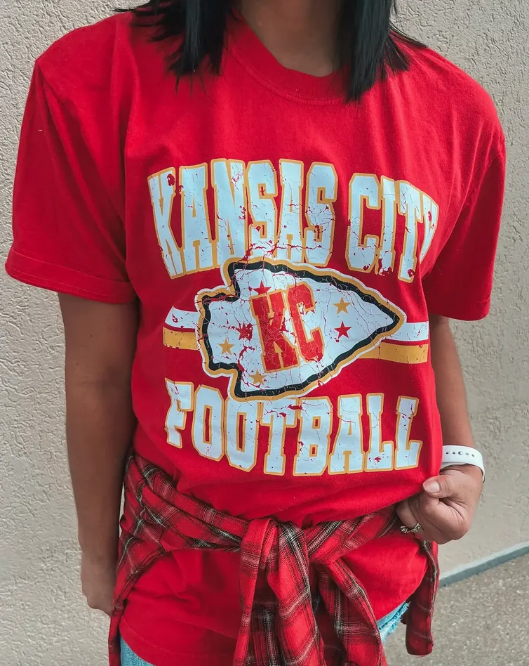 KC Red Football Tee