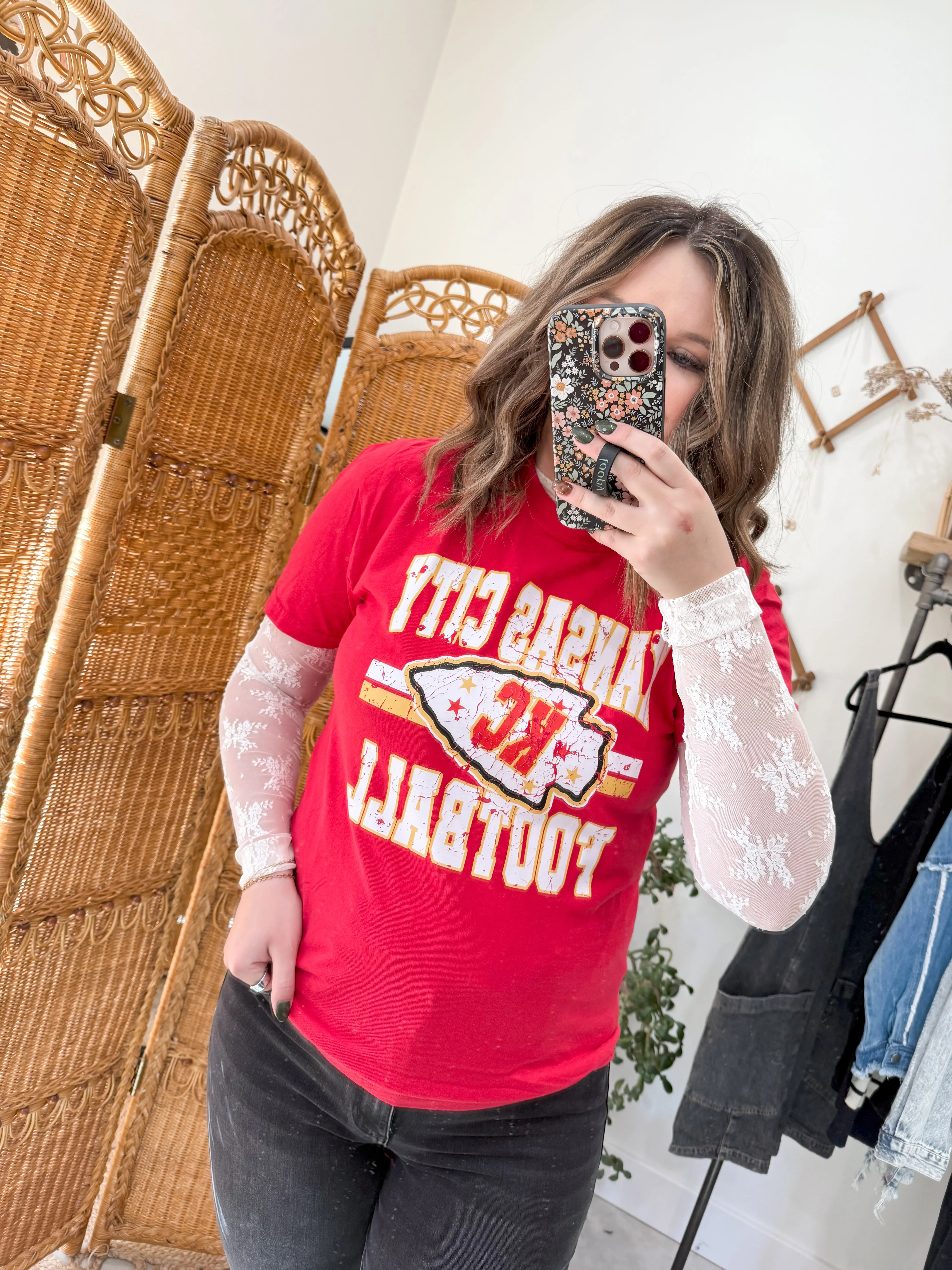 KC Red Football Tee