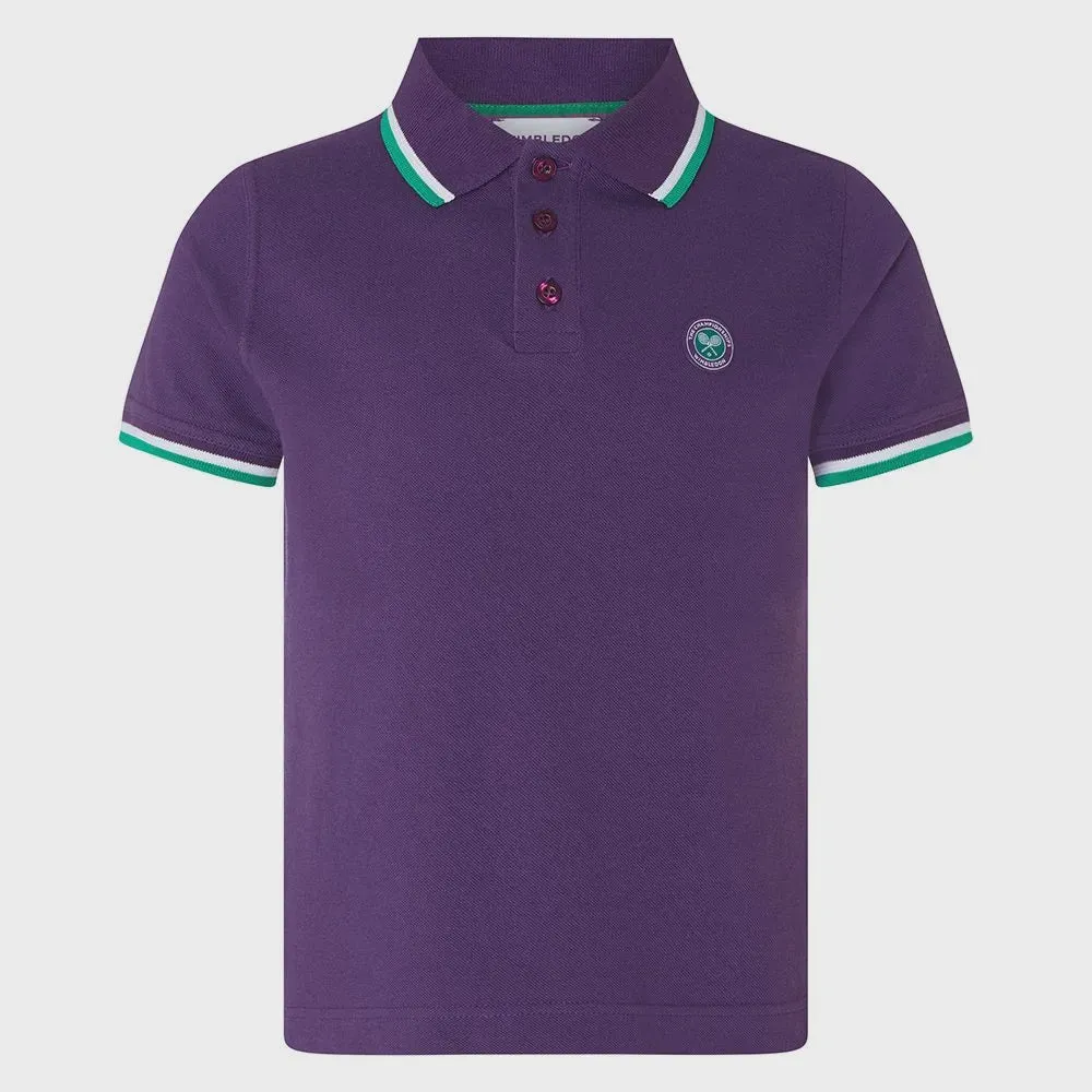 Kids Classic Polo with Championships Logo Embroidery - Crown Jewel