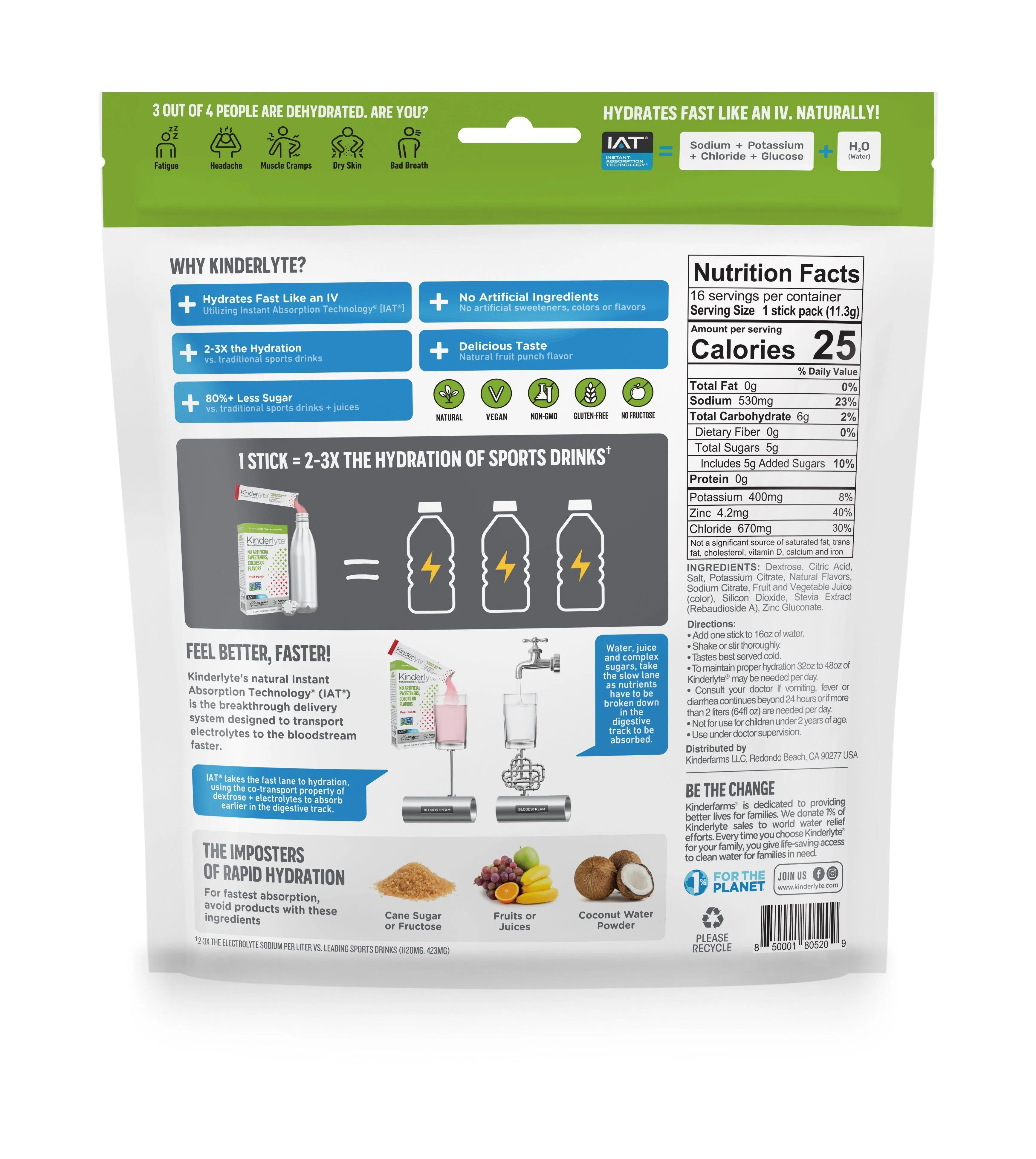 KinderLyte® 16ct Electrolyte Powder Fruit Punch