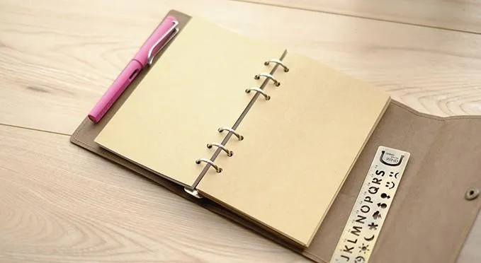 Kraft Paper Notebook Journal A5/A6 Loose-Leaf Travel Book Personalized Monogrammed Gift Custom Women Cute Journal