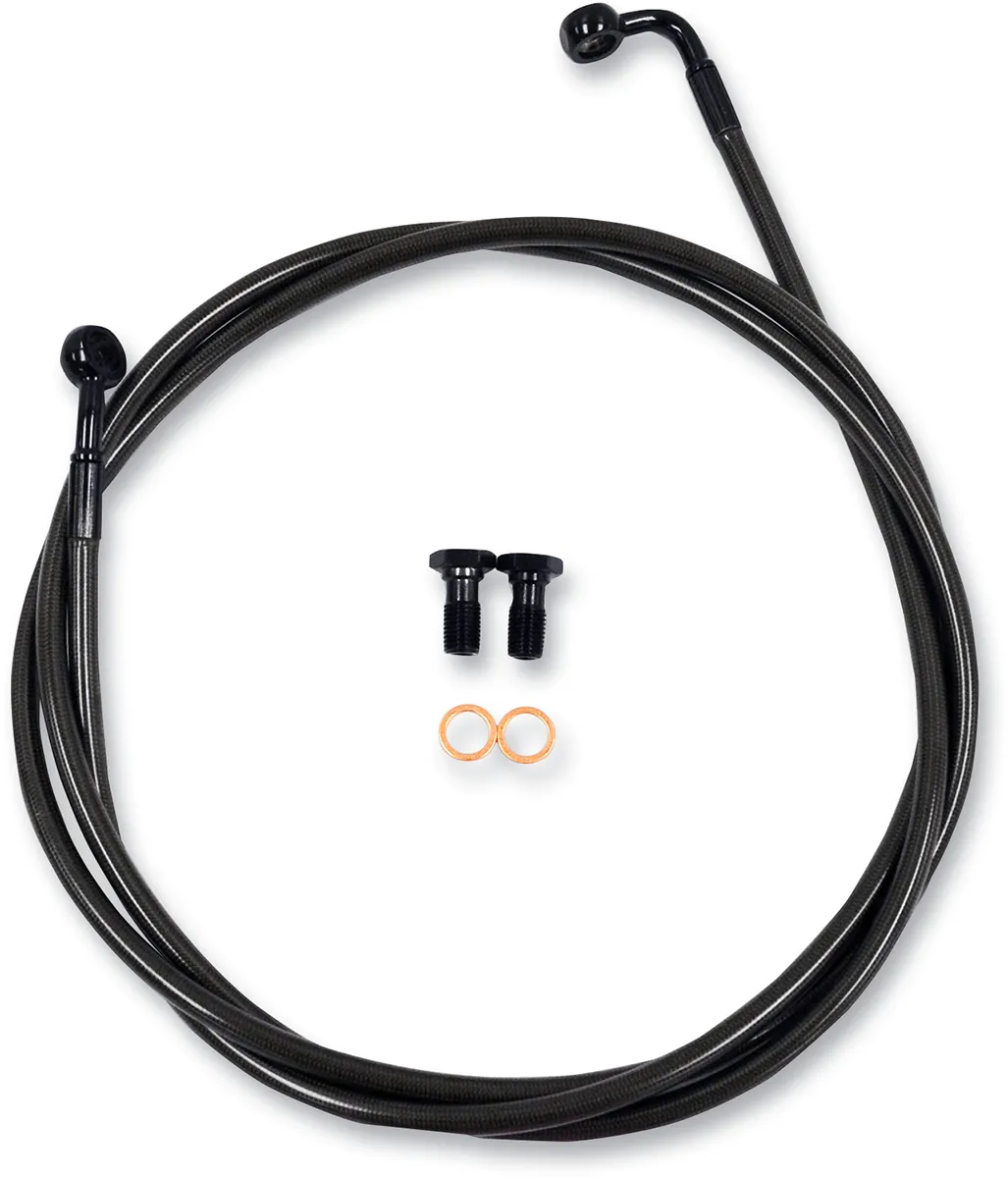 LA Choppers LA-8210B19M Midnight Braided Brake Lines - 18-20in. Ape Hangers