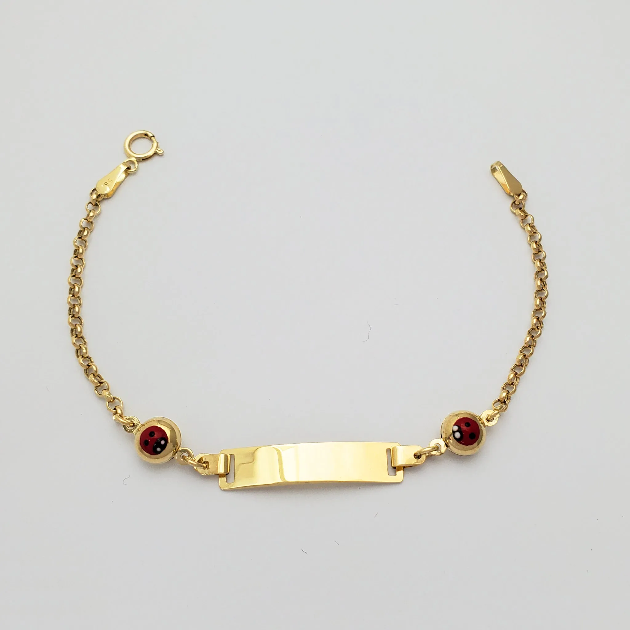 Ladybug Rolo Baby ID Bracelet (14K)