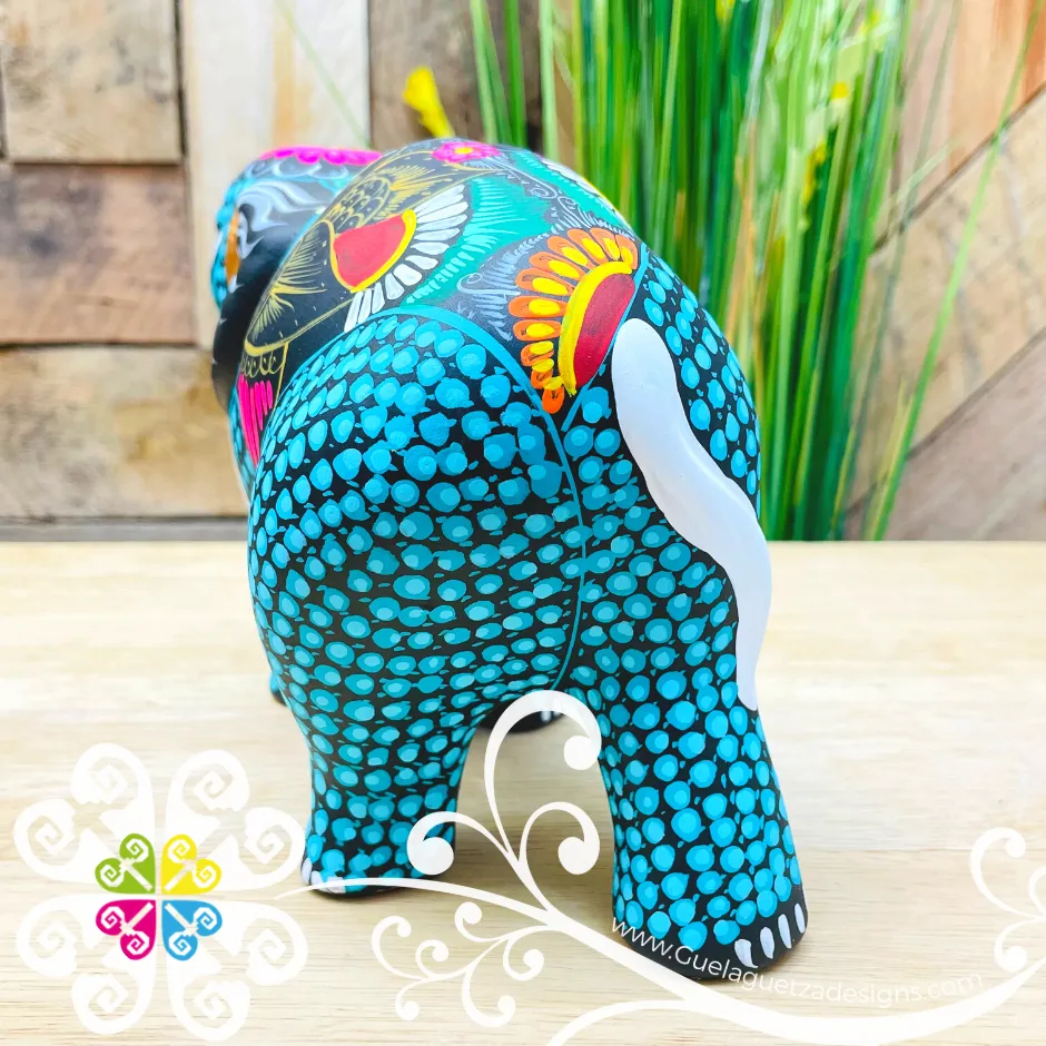 Large Clay Elephant - Hand Painted Figure