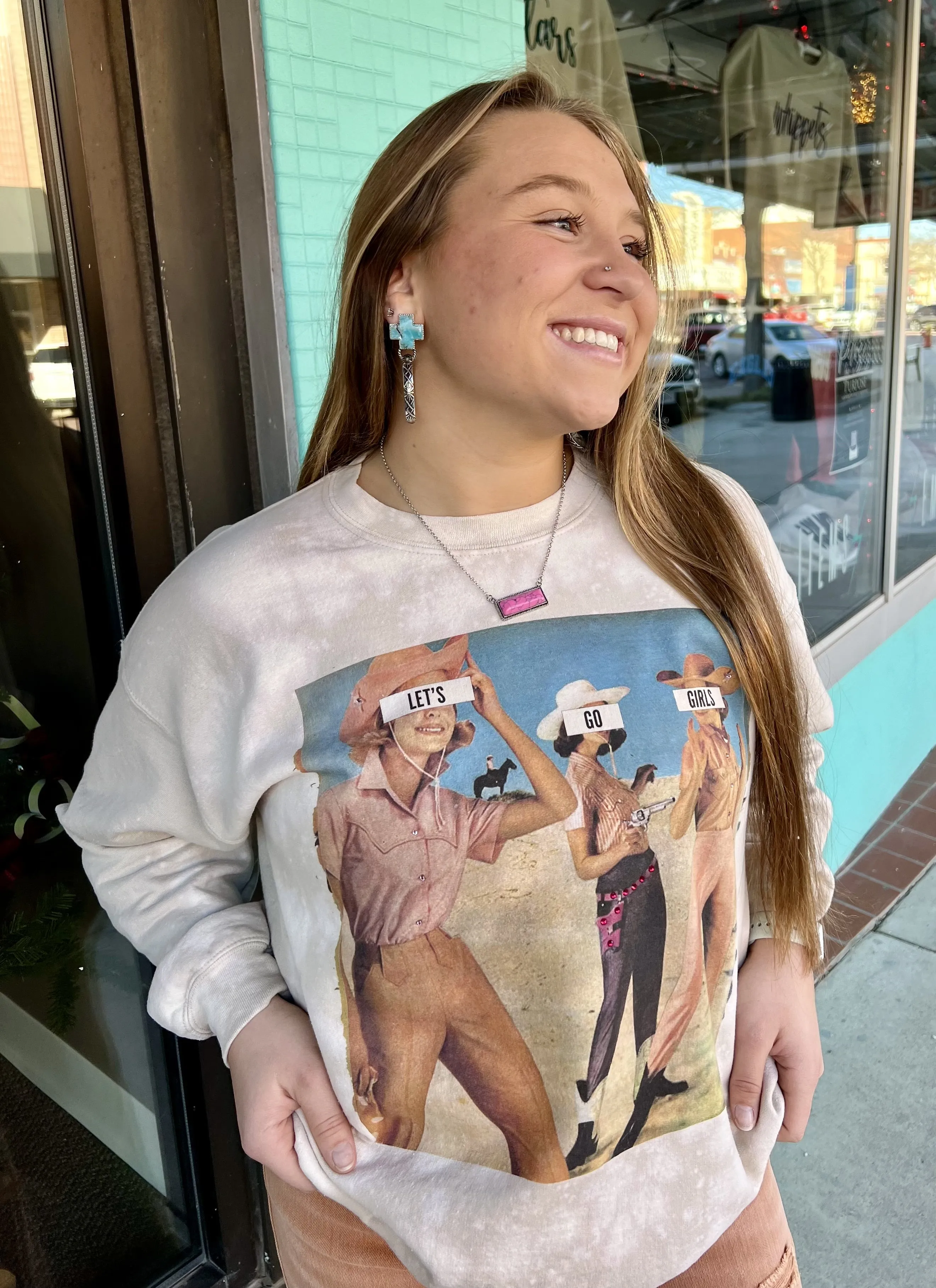 Let's Go Girls Sweatshirt w Bling