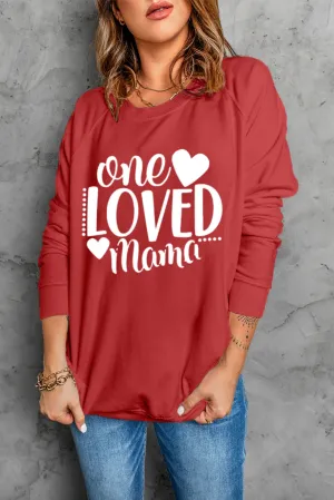 Letter Print Round Neck Long Sleeve Pullover Sweatshirt
