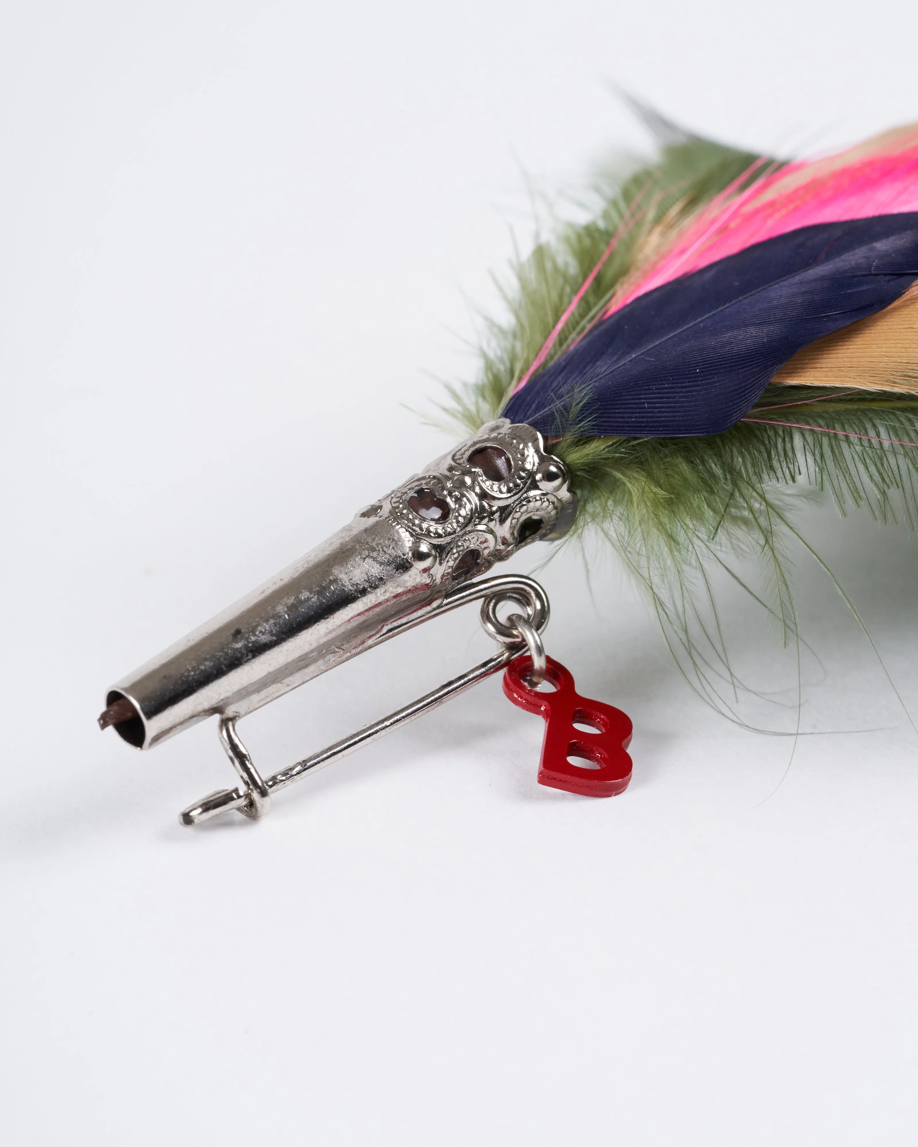 loose brooch - pink & green