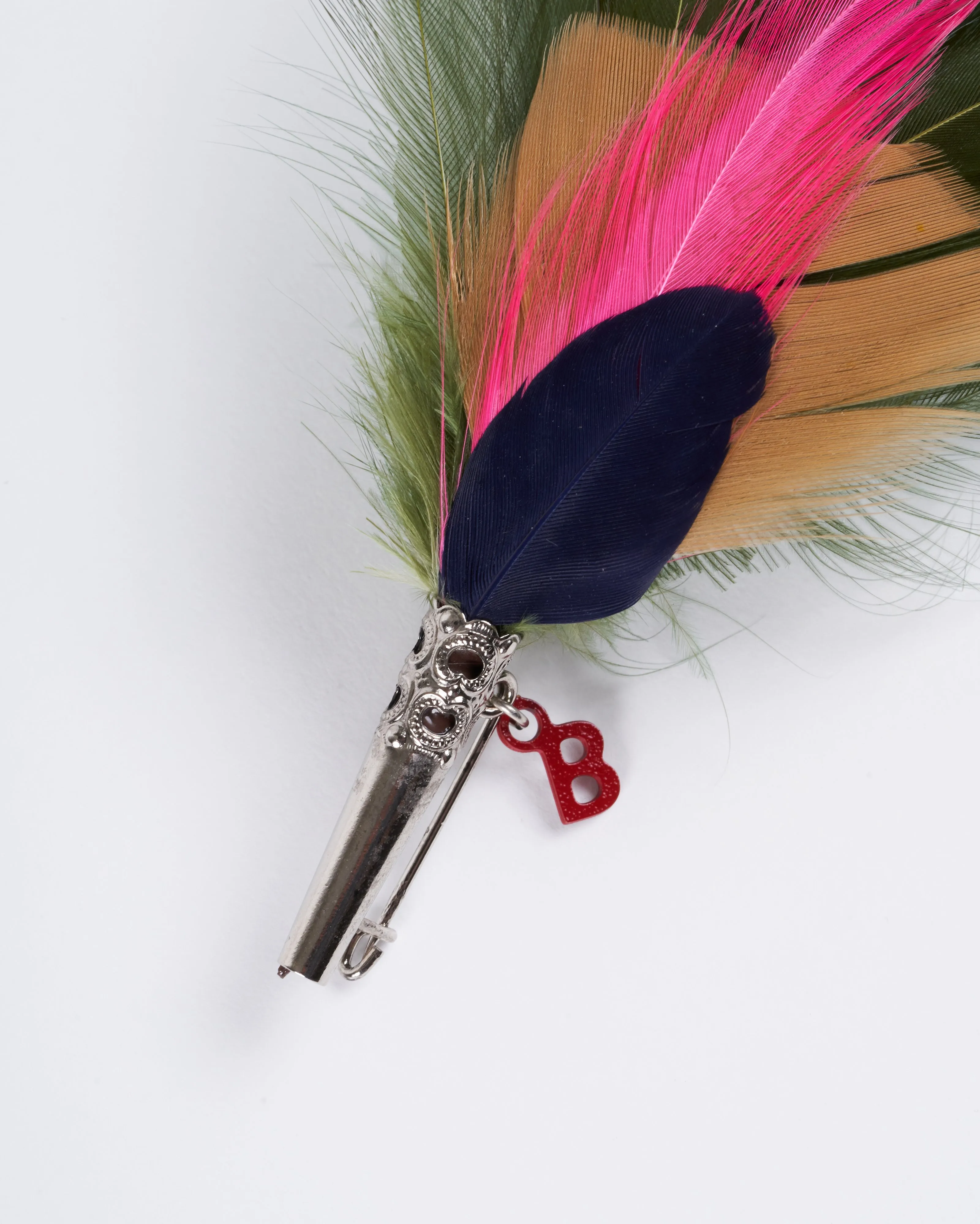 loose brooch - pink & green
